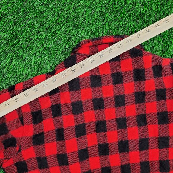Vintage 70s Woolrich Flannel Button Shirt Womens XS/S 22x26 Buffalo-Plaid Baggy - Picture 5 of 14
